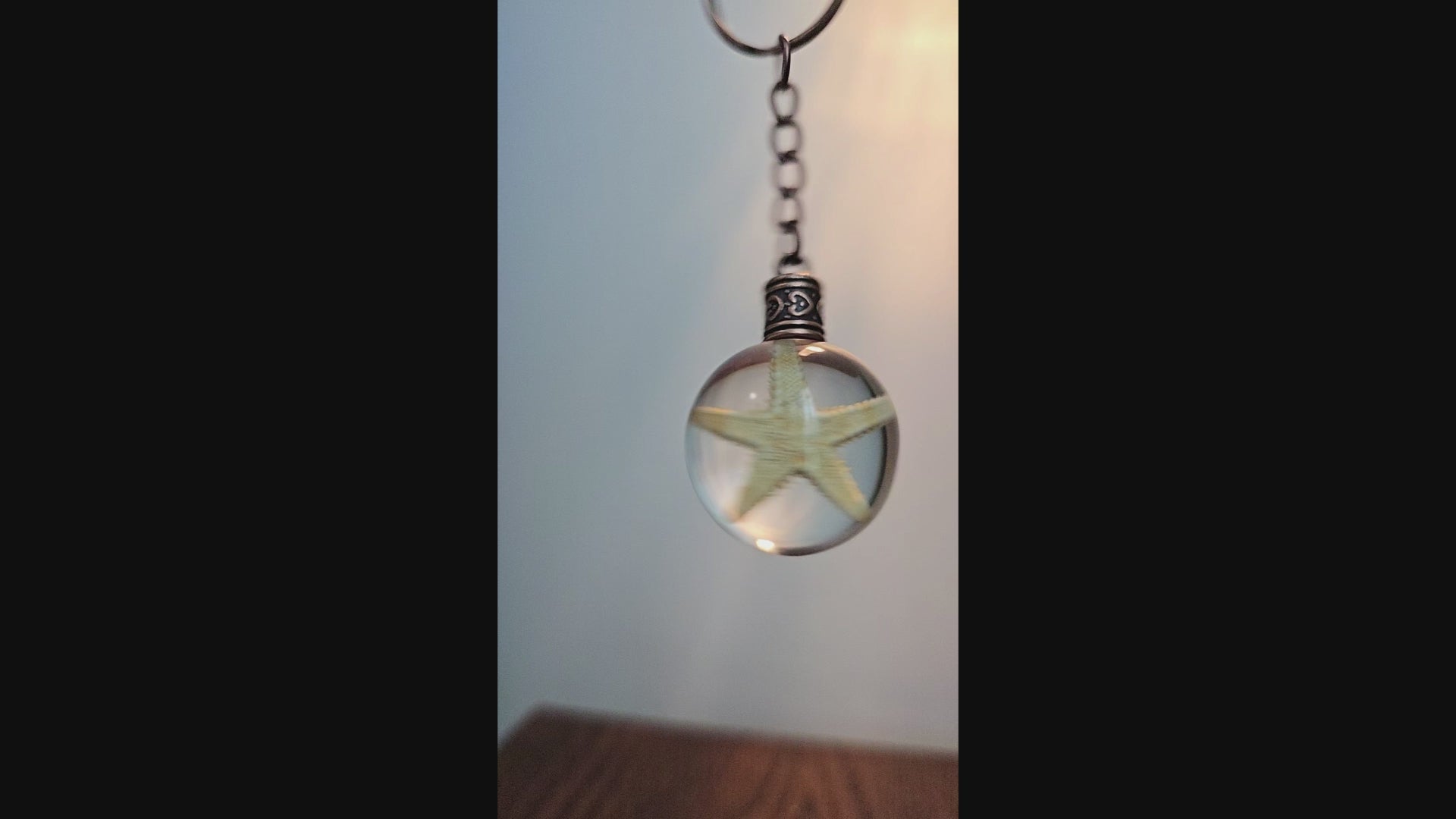 Sea Star of Atlantis resin orb keychain