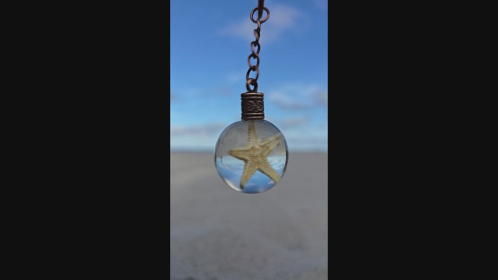 Sea Star of Atlantis resin orb keychain
