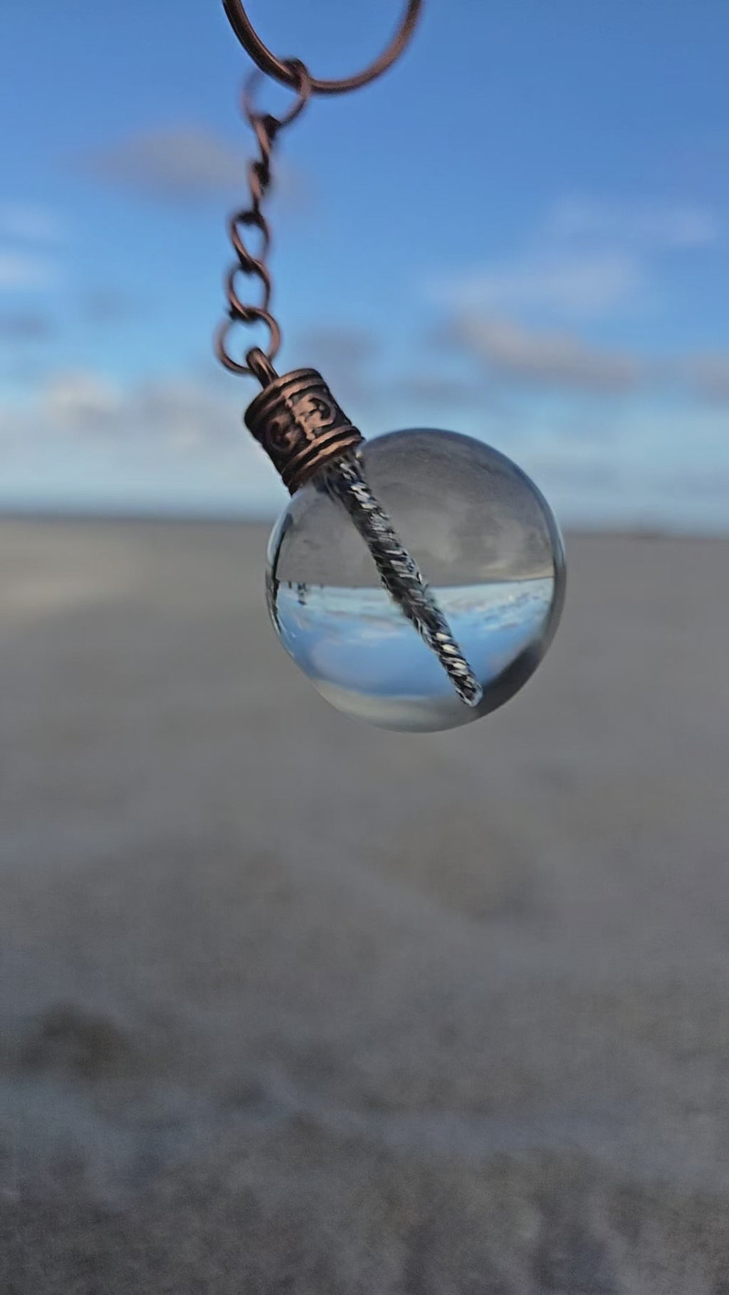 Seahorse of Atlantis resin orb keychain