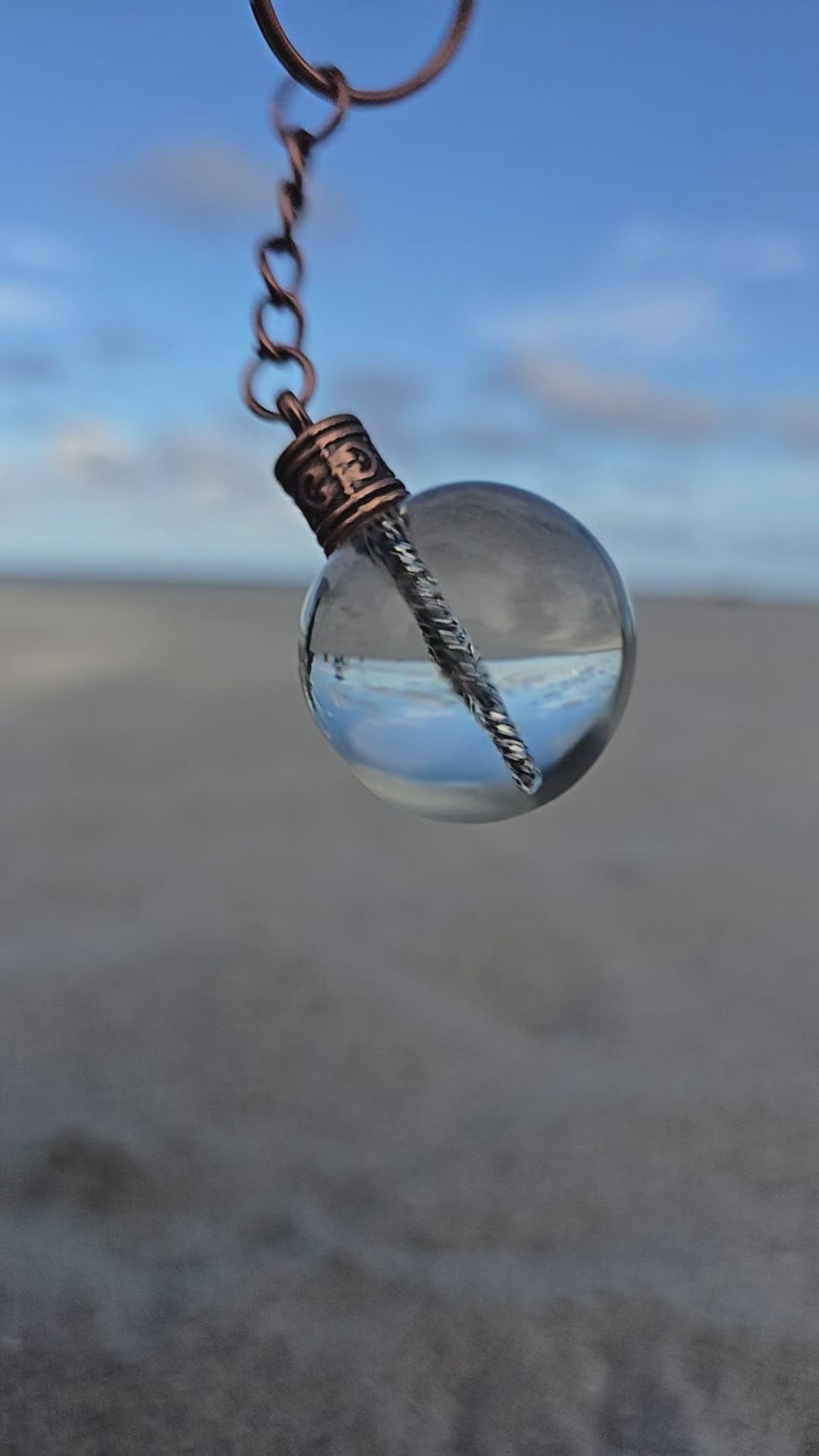 Seahorse of Atlantis resin orb keychain